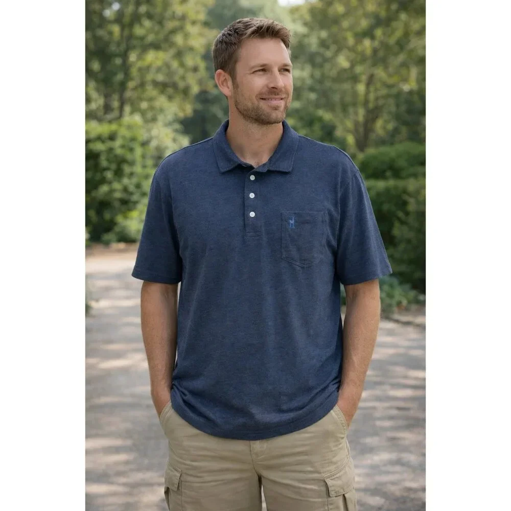 Johnnie-O Hangin Out Blue Short Sleeve Polo Shirt Mens Size XL